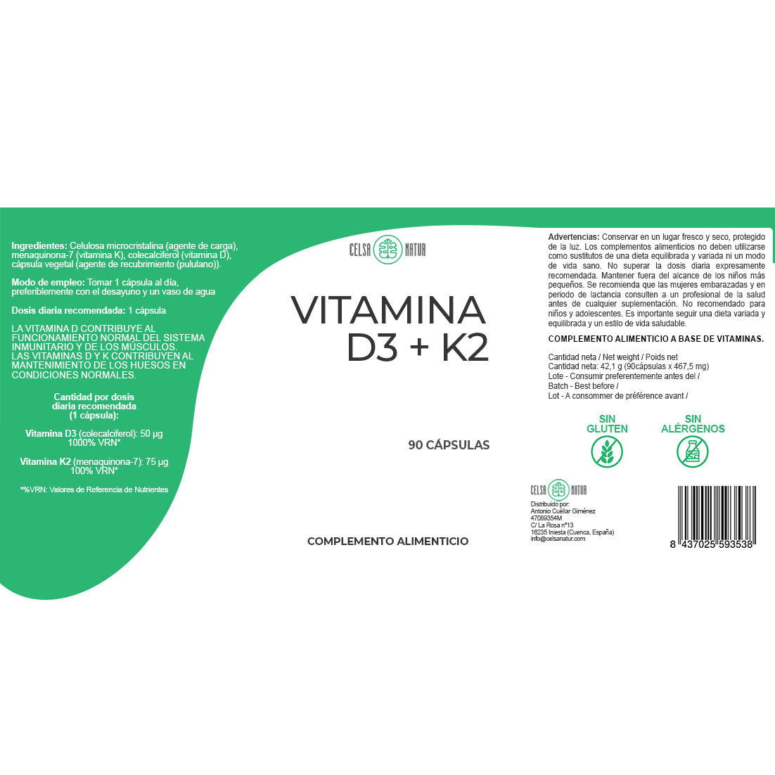 Vitamina D3 + K2